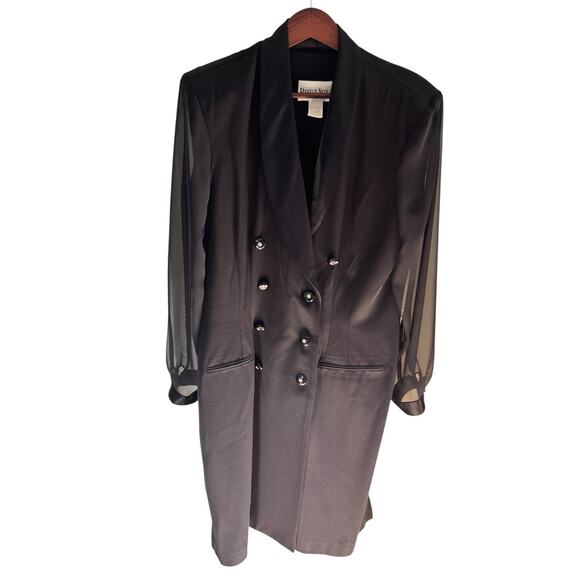 Vintage Danny & Nicole Women's Plus 16 Power 80s Double Breasted Blazer Dress - Picture 2 of 16
